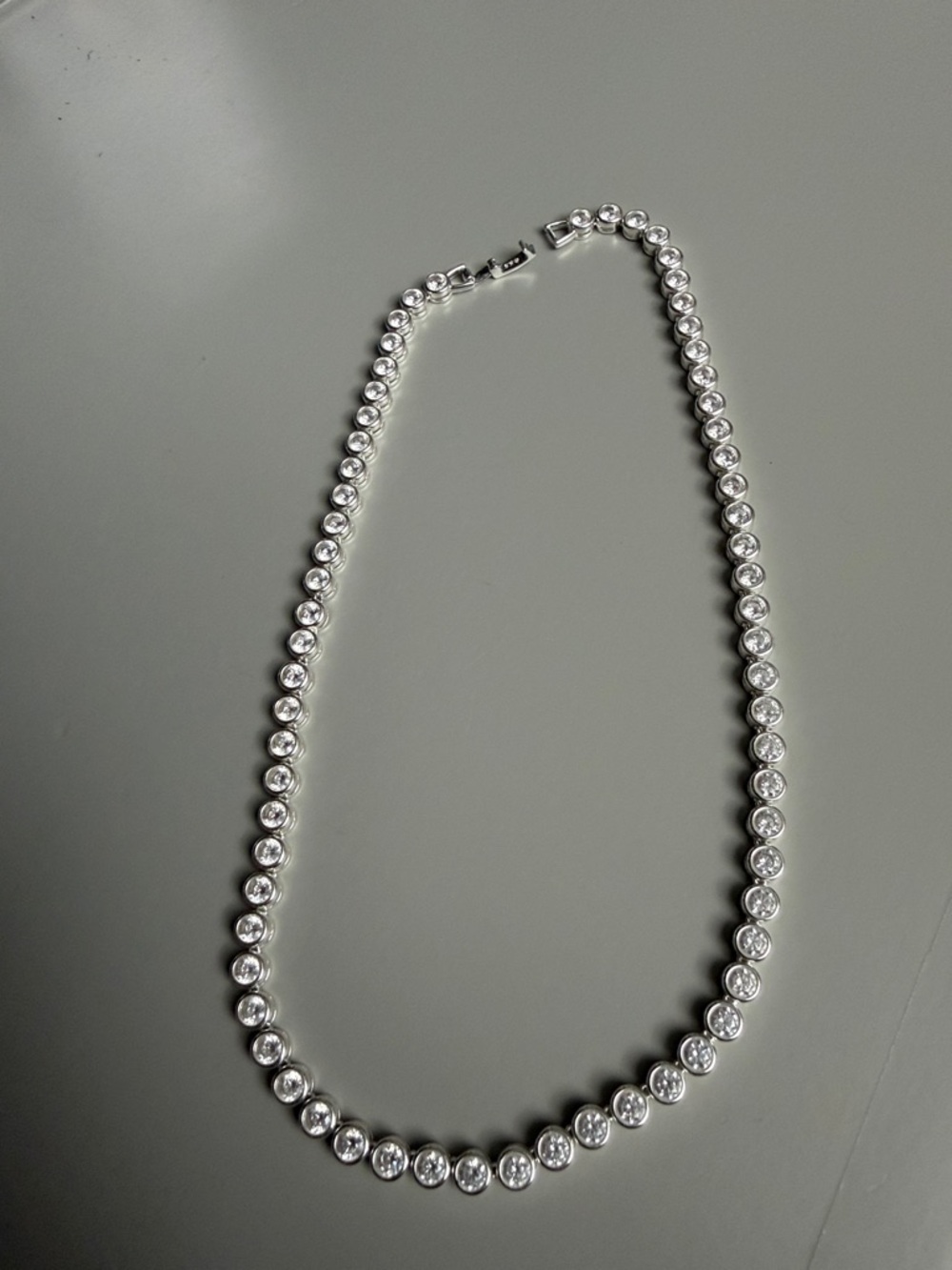 Kendra Scott Silver-Tone Clear Stone Tennis Necklace